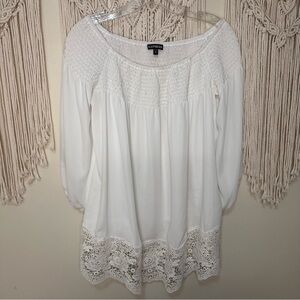 Express Ivory Lace Detail Blouse Size XS/S